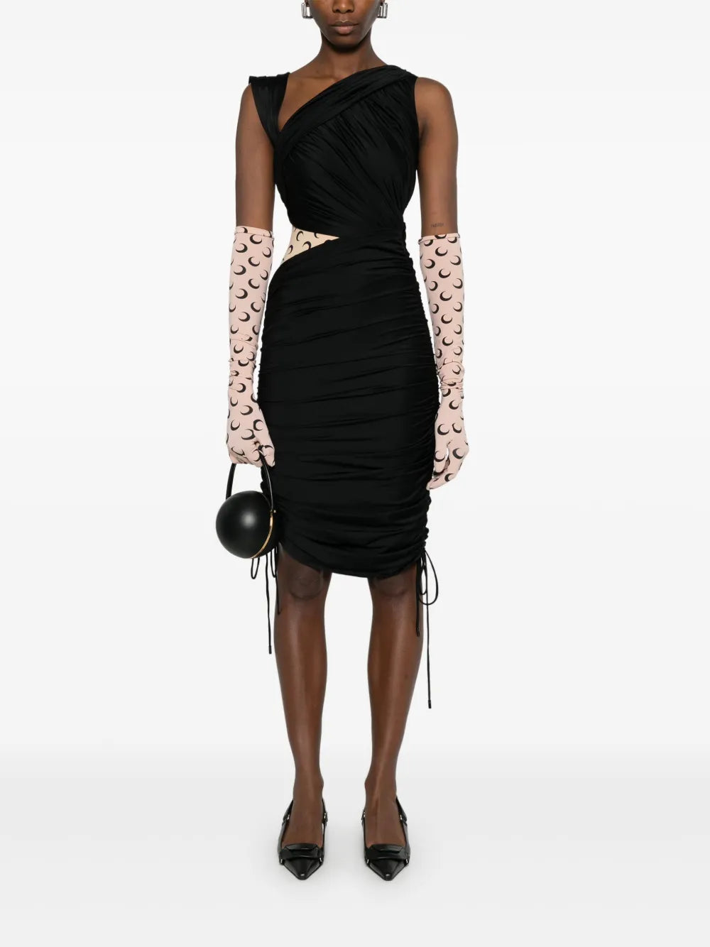 Draped Jersey Midi Dress