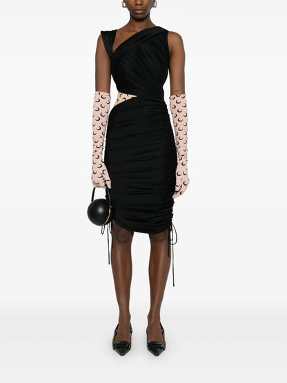 Draped Jersey Midi Dress