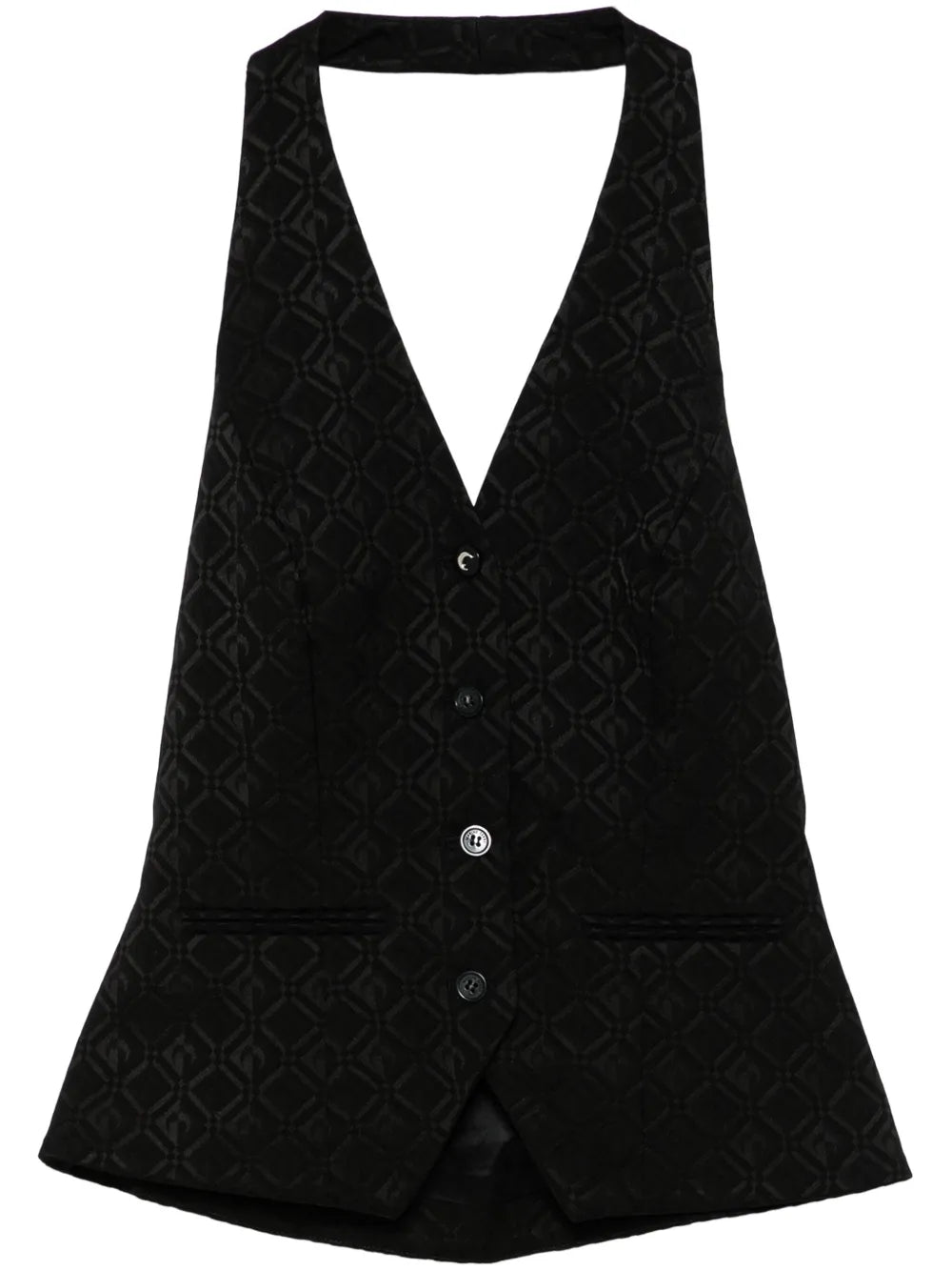 Moon Diamond-Jacquard Halterneck Top