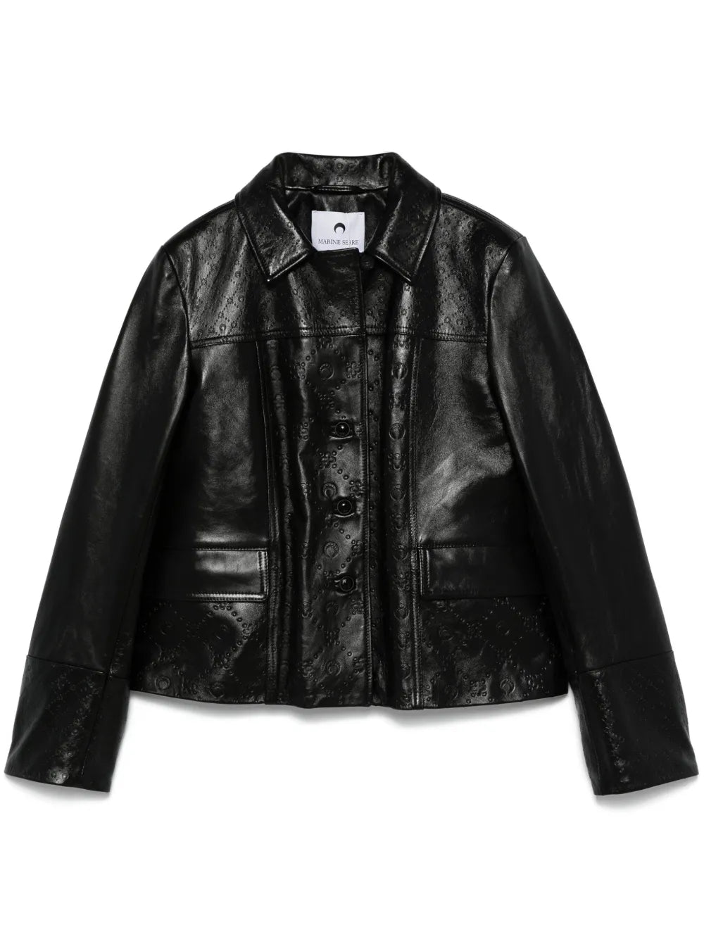 Moonogram-Embossed Leather Jacket
