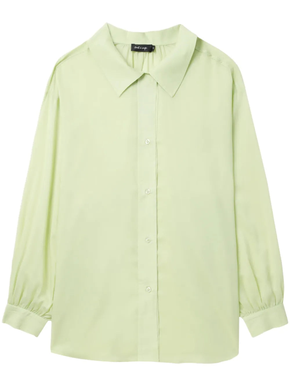 Ruched-Detail Button-Up Shirt
