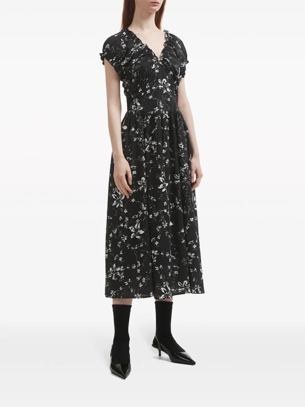 Floral-Print Midi Dress