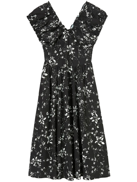 Floral-Print Midi Dress