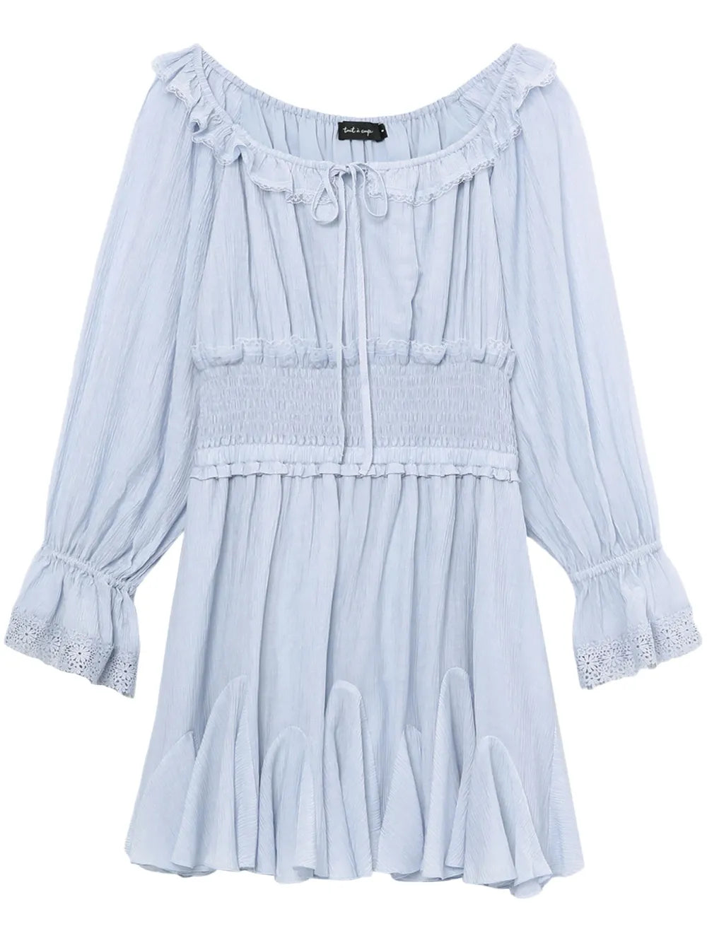 Lace-Trim Pleated Minidress