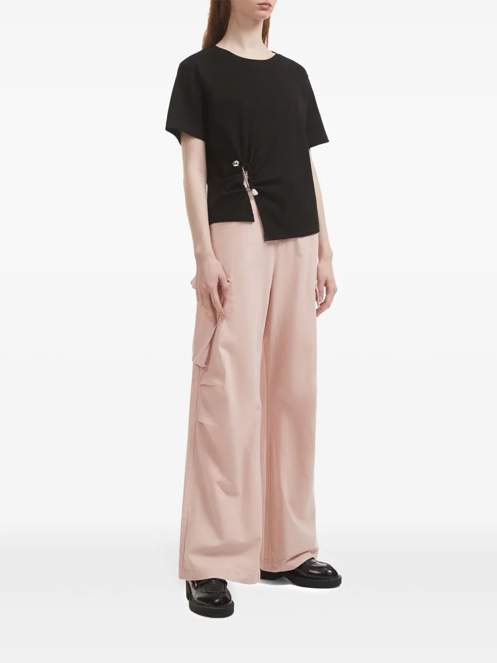 Twisted Cargo Pleat-Knee Trousers