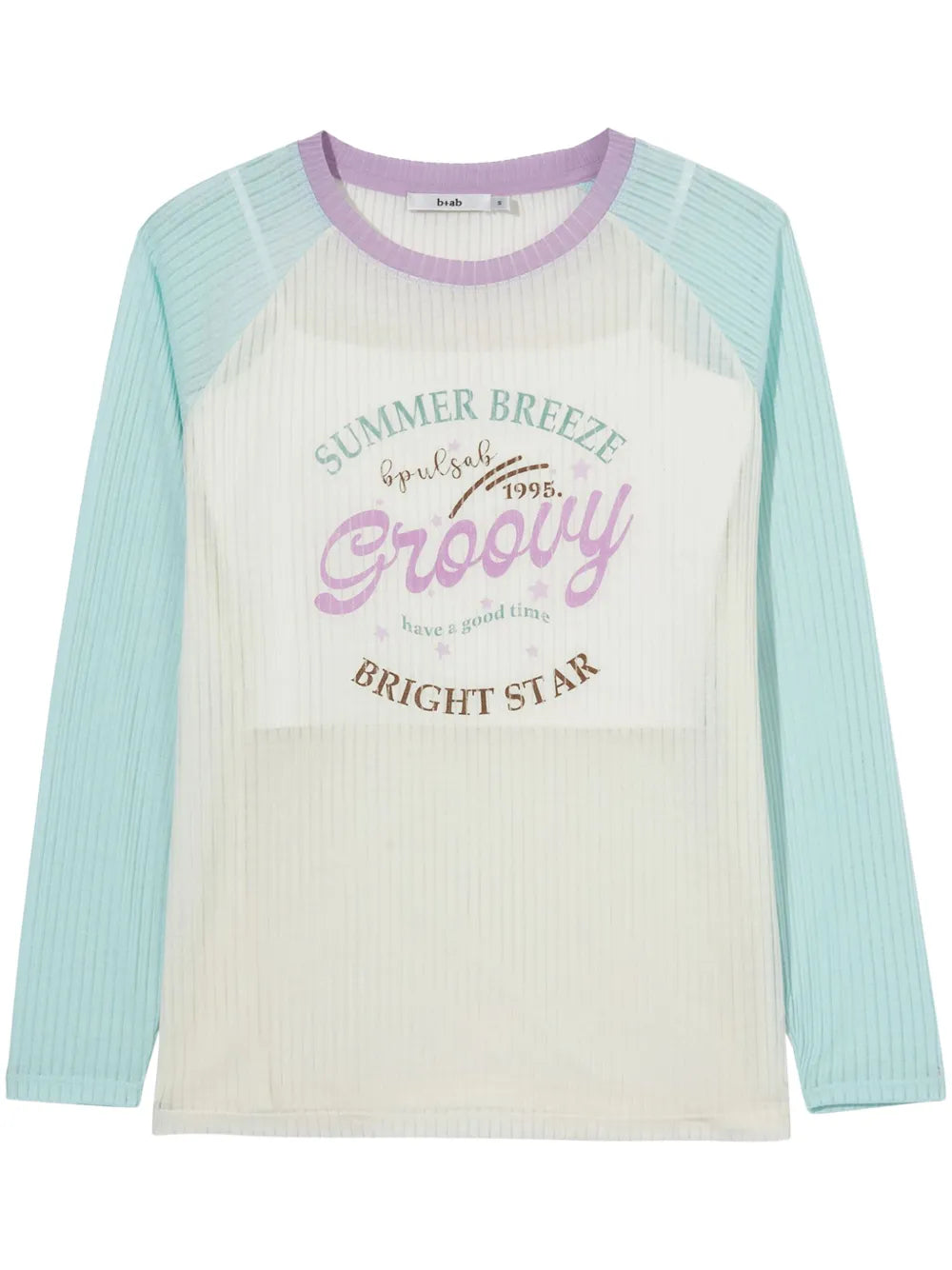 Slogan-Print Ribbed Top