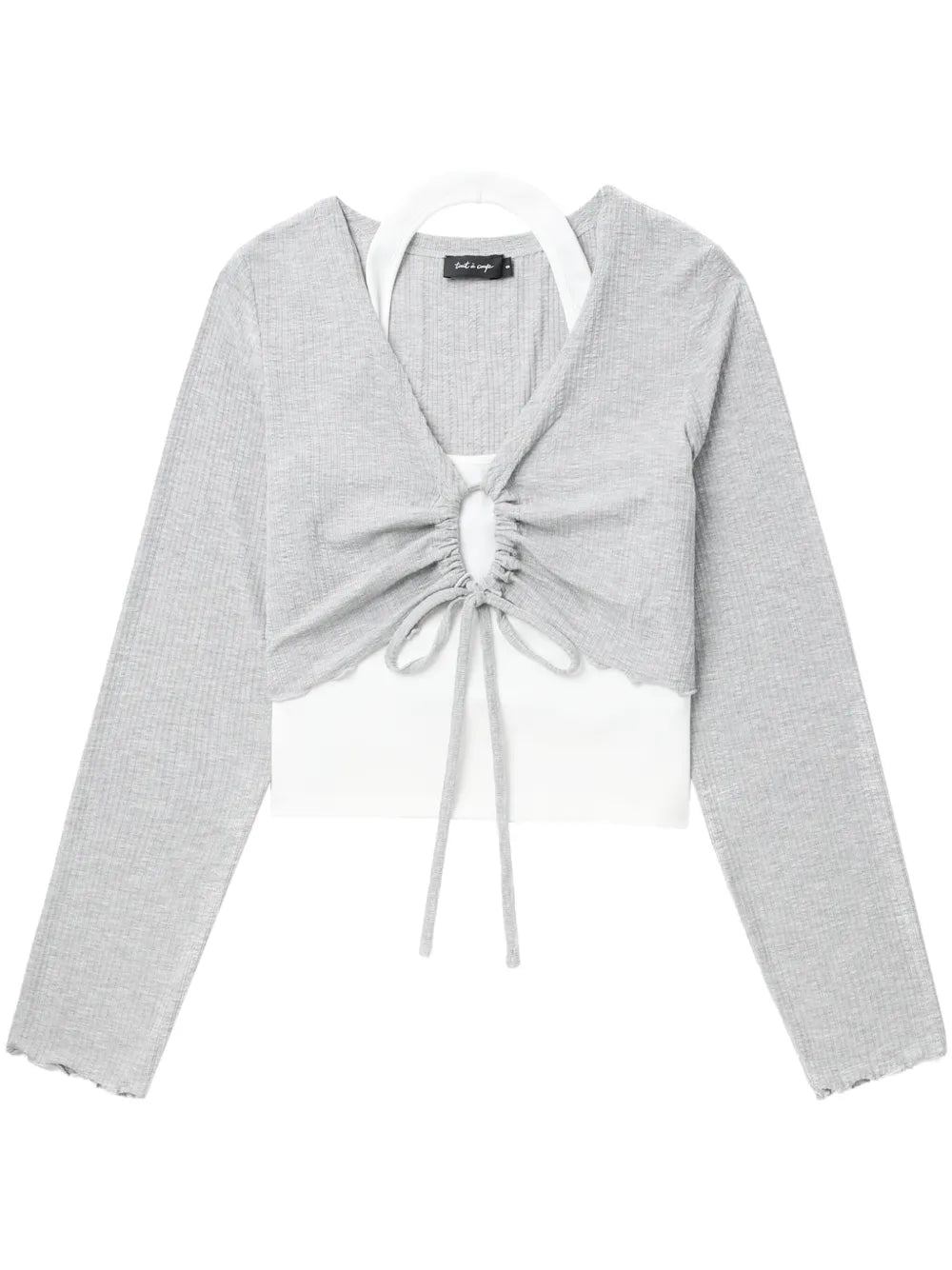 Tie-Fastening Layered T-Shirt