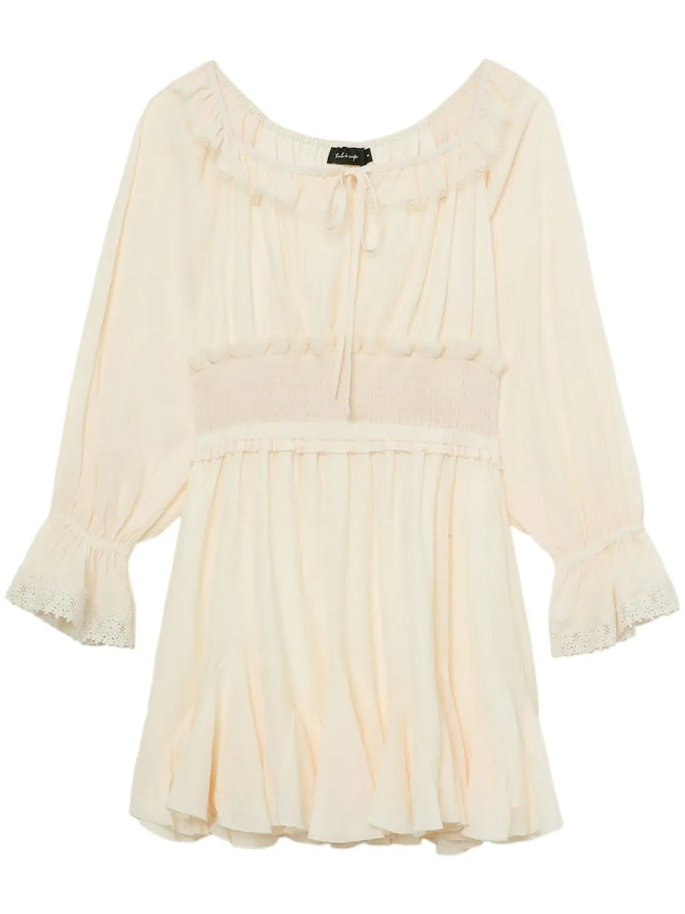 Lace-Trim Pleated Minidress
