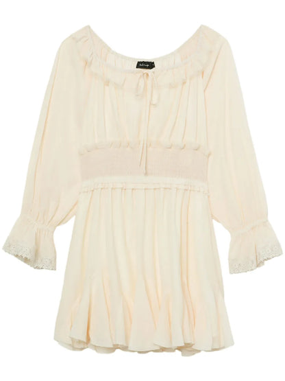 Lace-Trim Pleated Minidress