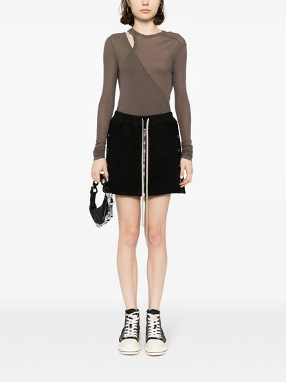 Studded Cotton Miniskirt
