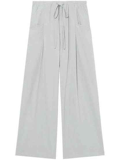 Drawstring-Waist Wide-Leg Trousers