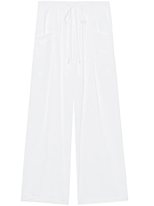 Drawstring-Waist Wide-Leg Trousers