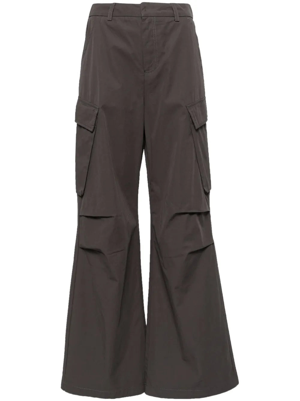Flared Cargo Cotton Trousers
