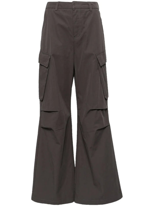 Flared Cargo Cotton Trousers