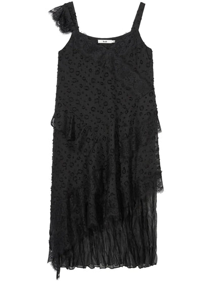 Lace-Trimmed Midi Dress