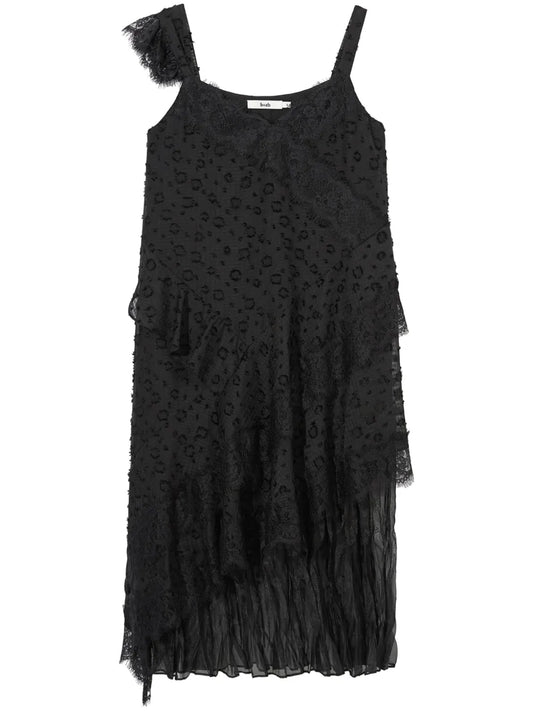 Lace-Trimmed Midi Dress