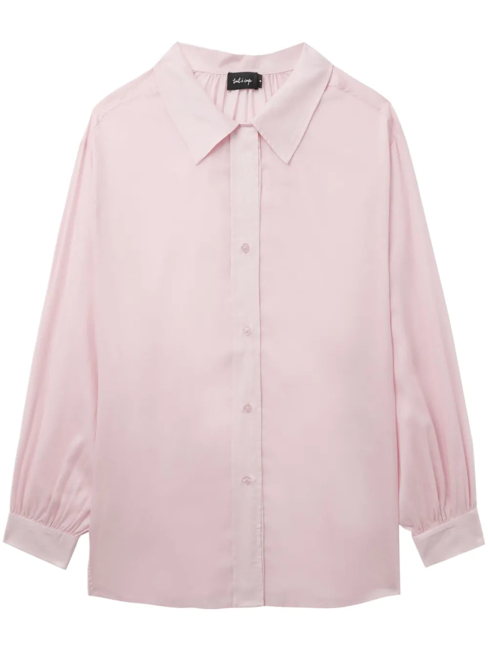 Ruched-Detail Button-Up Shirt