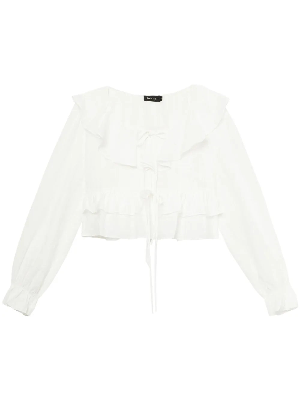 Ruffle-Detail Striped Blouse