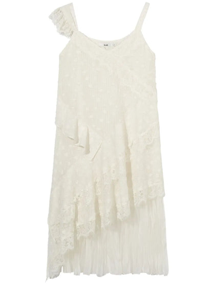 Lace-Trimmed Midi Dress