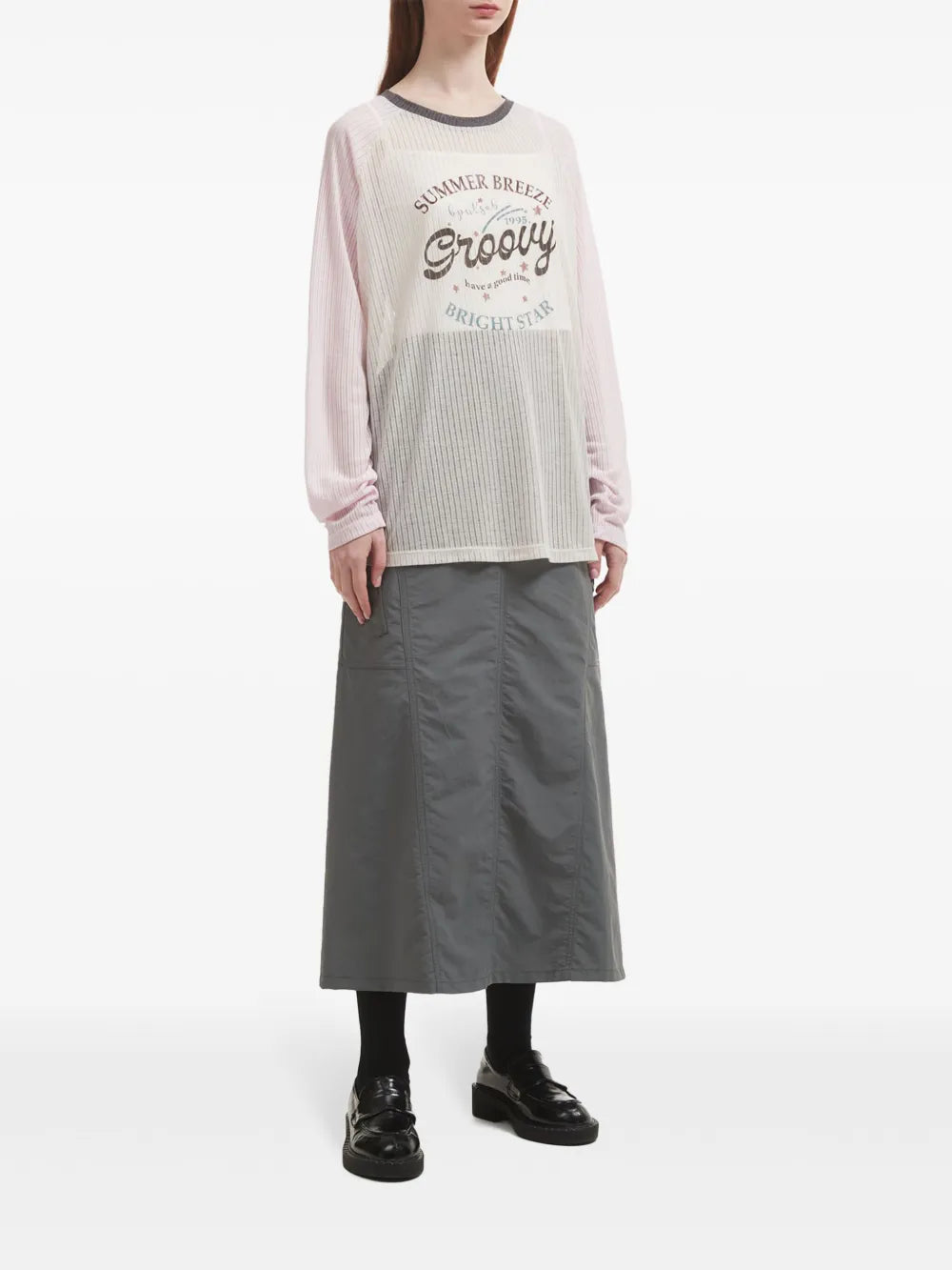 Layered Slogan-Print T-Shirt