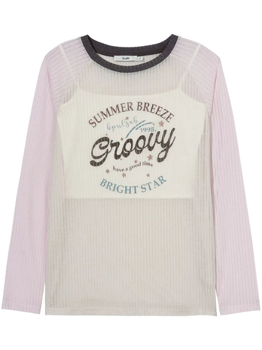 Layered Slogan-Print T-Shirt
