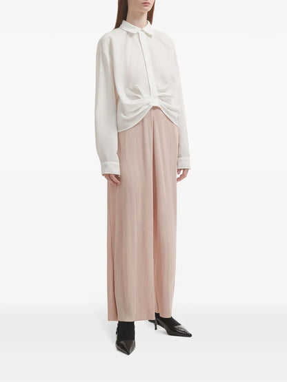 Gathered-Detail Long-Sleeve Shirt