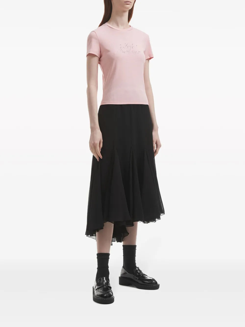 Layered Pleated Midi Skirt