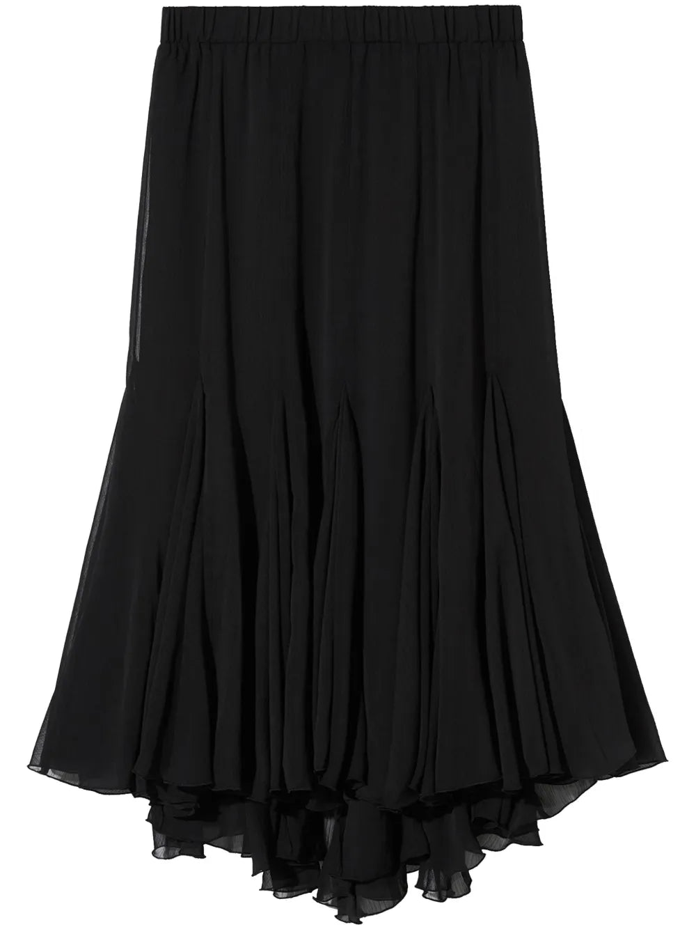 Layered Pleated Midi Skirt