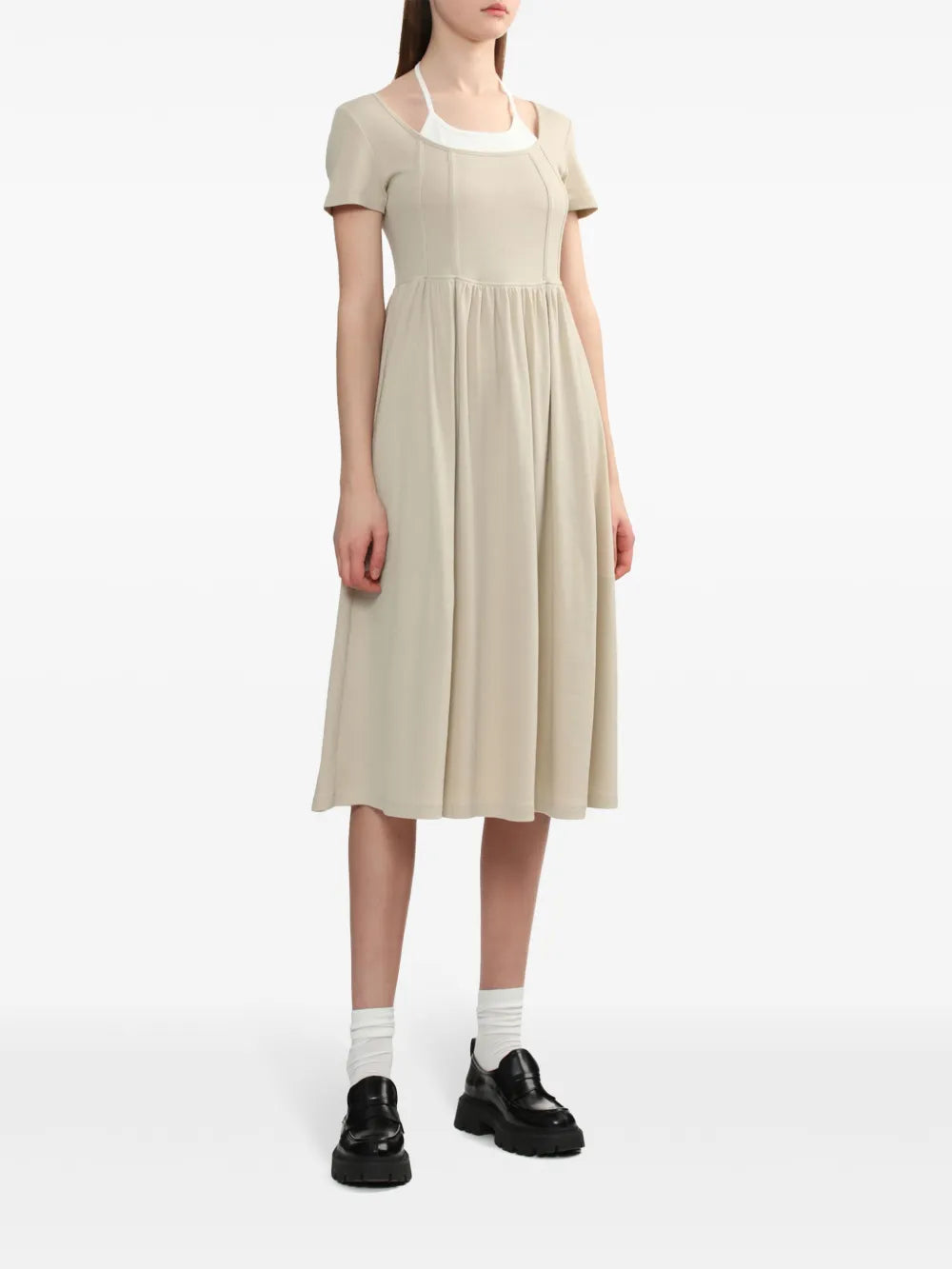 Layered Halterneck Midi Dress