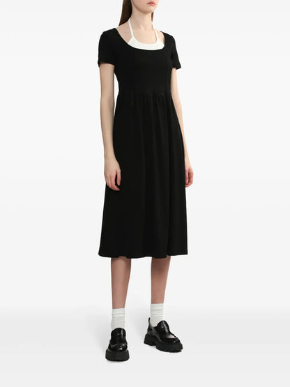 Halterneck Layered Midi Dress