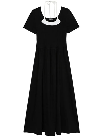 Halterneck Layered Midi Dress