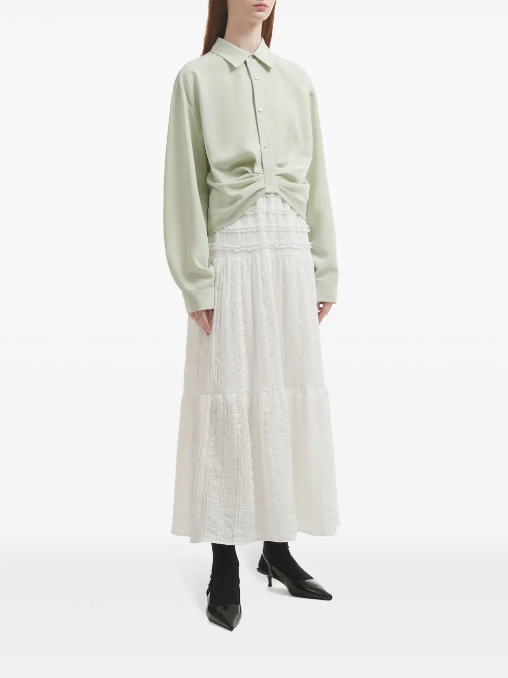 Ruched Long-Sleeve Shirt