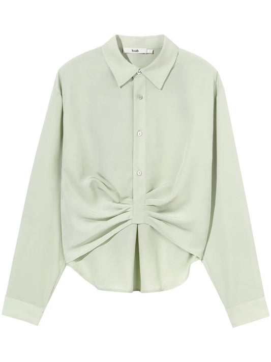 Ruched Long-Sleeve Shirt