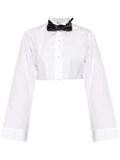 Bow-Embellished Cotton Shirt