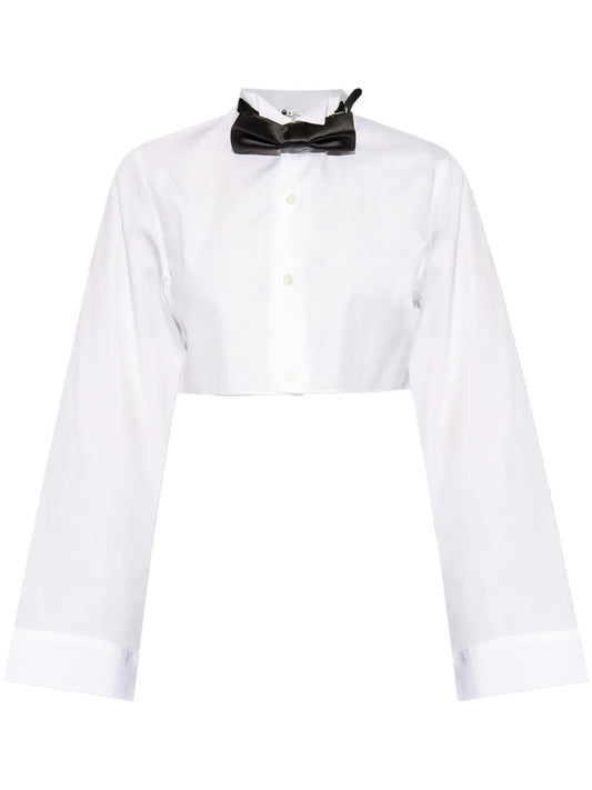 Bow-Embellished Cotton Shirt