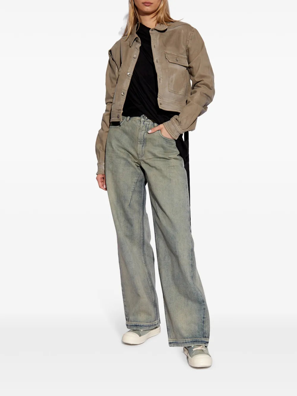 Cut-Out Foiled Denim Jacket