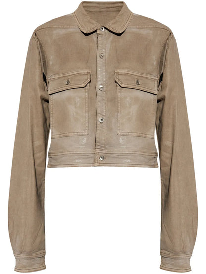 Cut-Out Foiled Denim Jacket