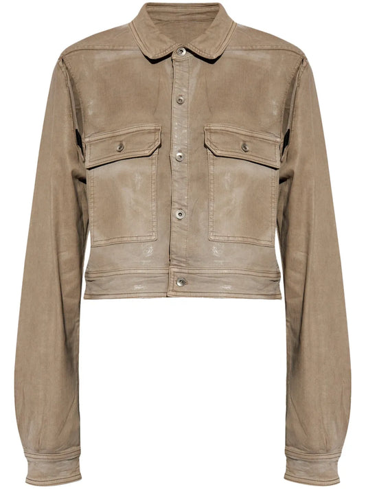 Cut-Out Foiled Denim Jacket