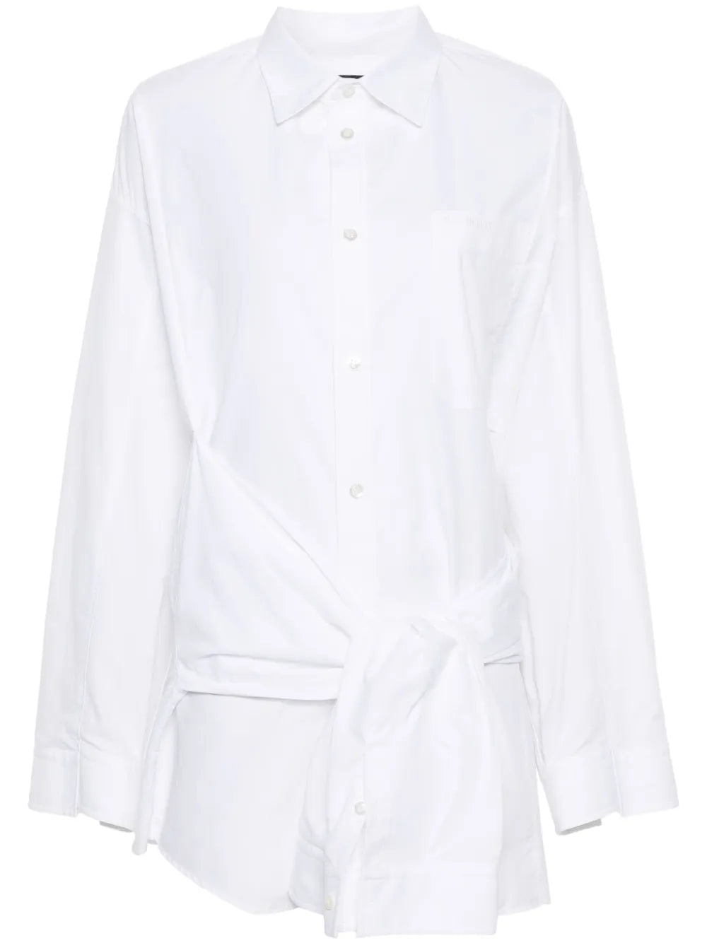 Knotted-Sleeve Cotton Shirt