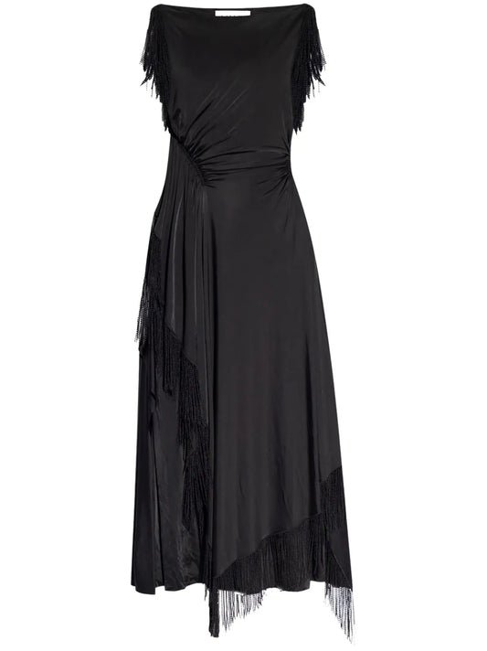 Embroidered-Detailing Midi Dress
