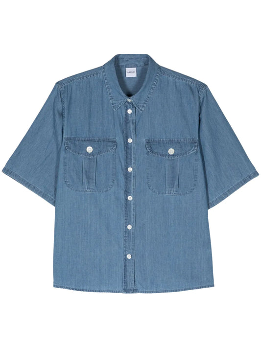 Spread-Collar Chambray Shirt