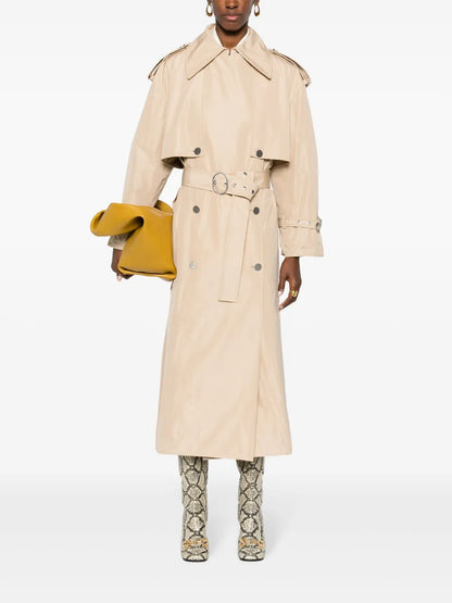 Textured Belted Trench Coat