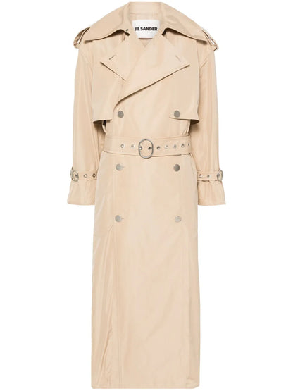 Textured Belted Trench Coat
