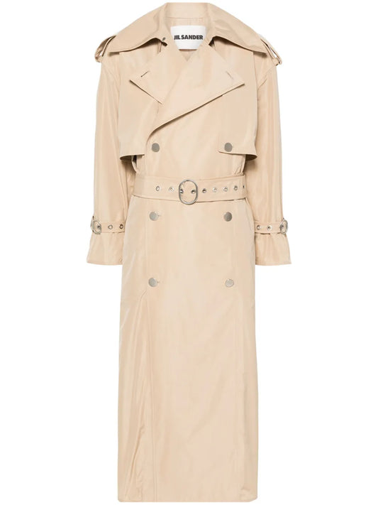 Textured Belted Trench Coat
