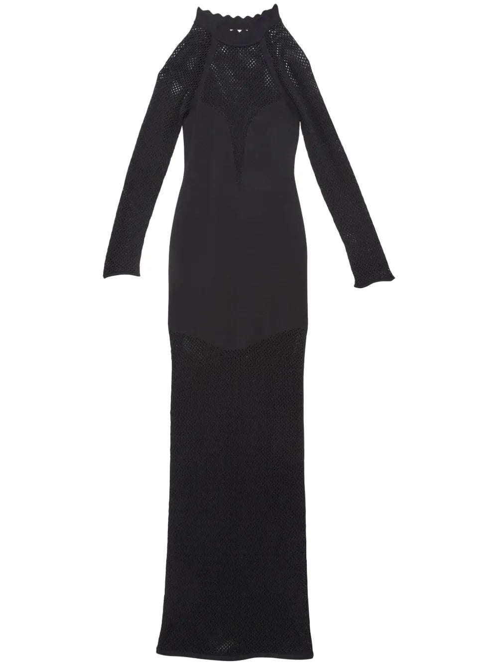 Pointelle-Knit Scalloped Dress