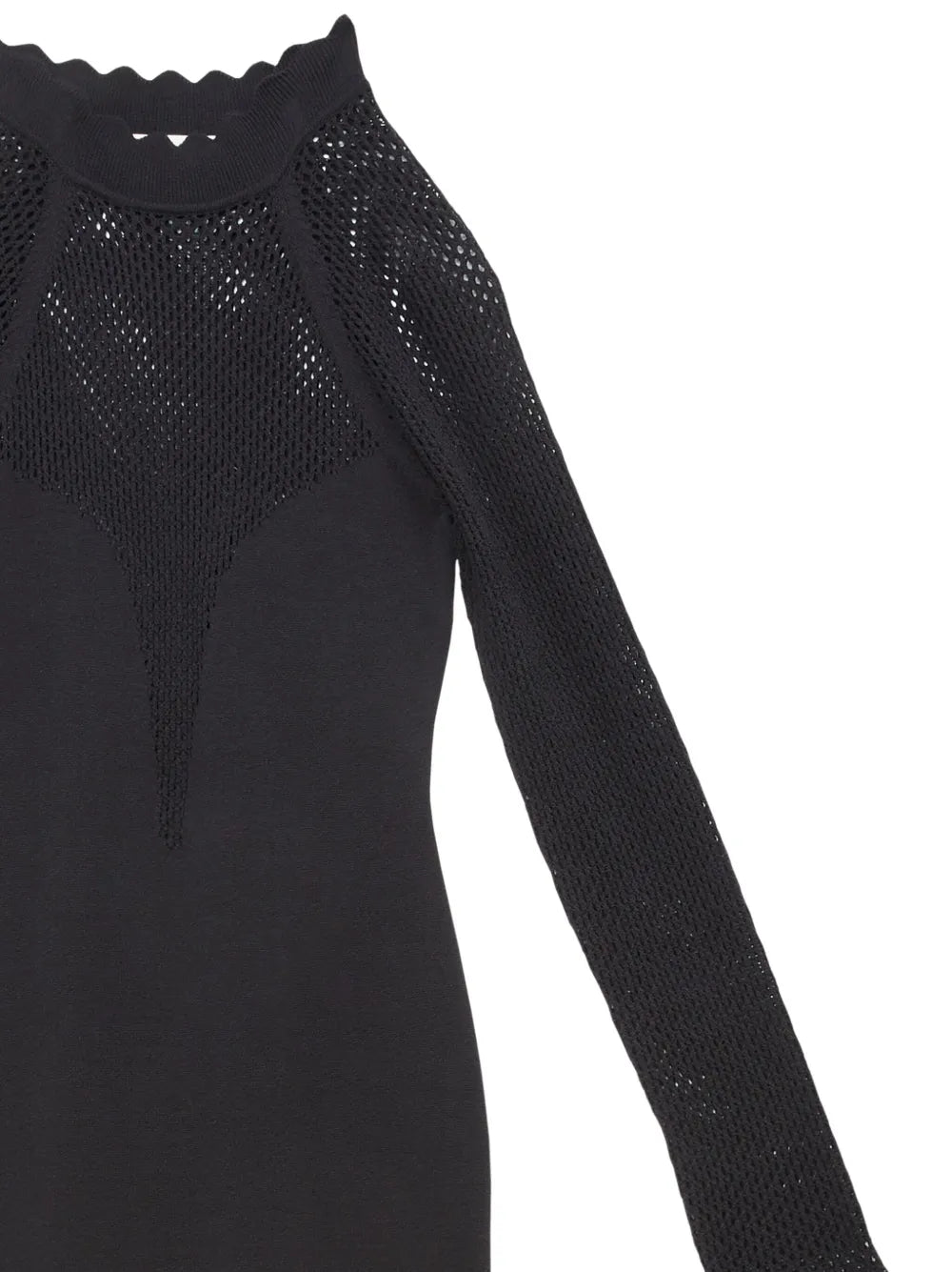 Pointelle-Knit Scalloped Dress