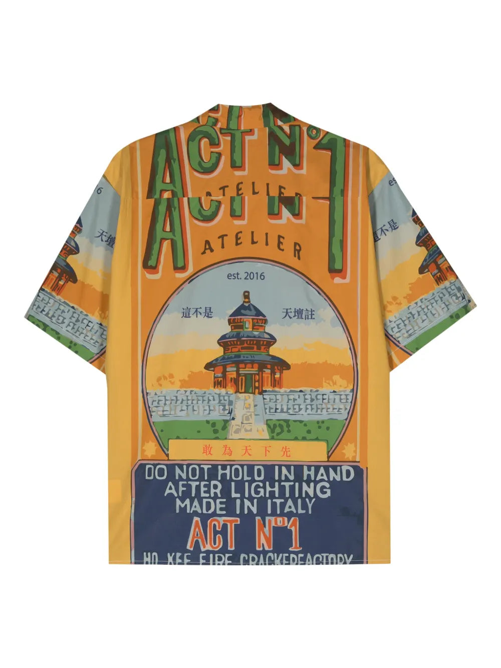 Temple-Print Cotton Shirt