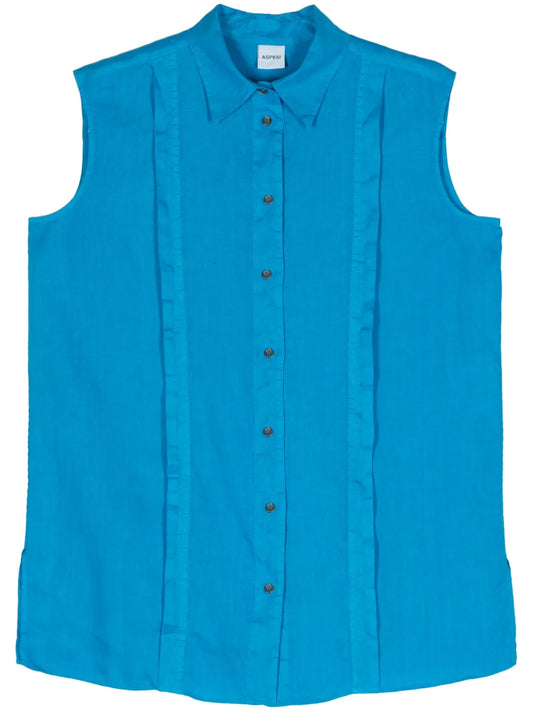 Sleeveless Linen Shirt