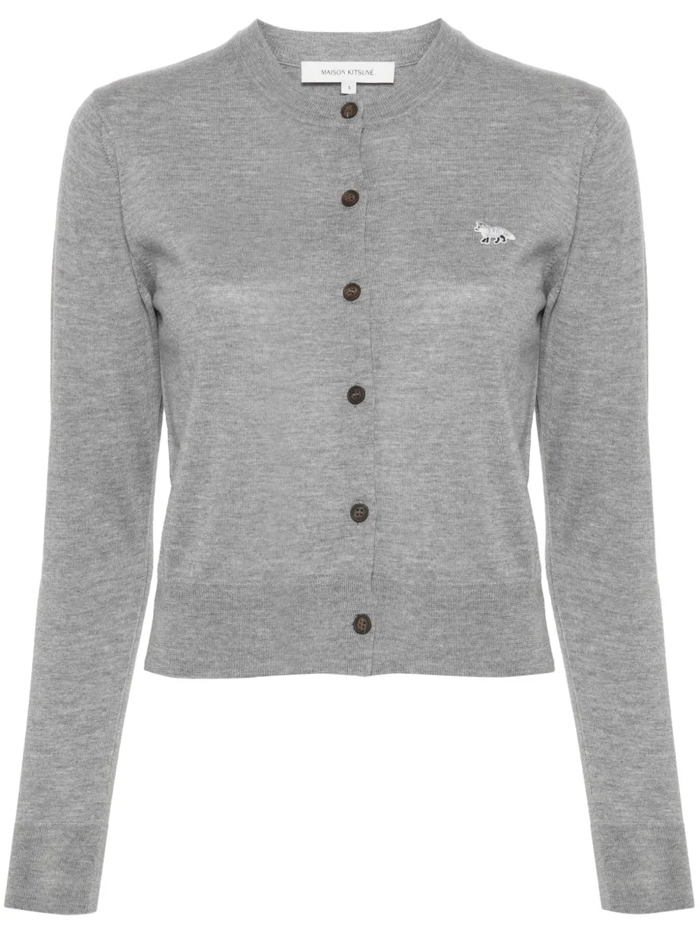 Logo-Embroidered Wool Cardigan
