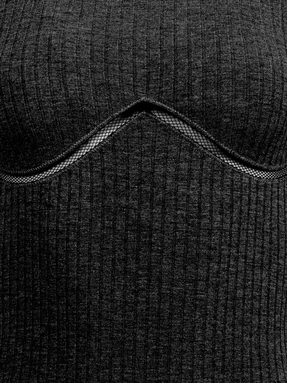 Lattice-Trim Ribbed Bodysuit